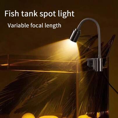 Luz de pinza con LED miniatura para acuario, foco ajustable, iluminación de paisaje LED para acuario, luz de pinza LED pequeña para acuario, alimentada por USB, alta luminosidad, transparente, giratoria 360°, adecuada para acuarios - Iluminación de escritorio compacta para plantas acuáticas Luz de pinza LED portátil para acuario - Adecuada para plantas acuáticas e iluminación complementaria -- Adecuada para acuarios de 6 mm de grosor