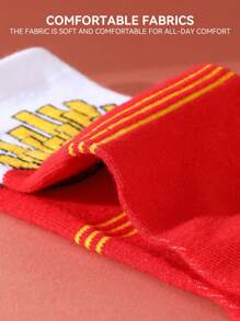 1 par de calcetines con diseño de patatas fritas para hombres, interesantes, cómodos, adecuados para verano y todas las estaciones. Aplicable para regalos del Día de la Madre/Día del Padre/Pascua/Vuelta al cole, personalizados y coloridos, mejorando la atmosfera familiar. Calcetines de moda y creativos, adecuados para regalos festivos, casual, académicos, de negocios, retro de calle, simple de vacaciones, gimnasio, reuniones familiares, viajes, vacaciones al aire libre, oficina de fin de semana, calcetines suaves y cómodos para regalar.