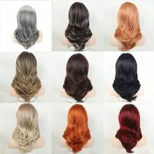 Parrucca sintetica elegante di colore misto, con capelli dritti e lunghi, con copricapo per donna