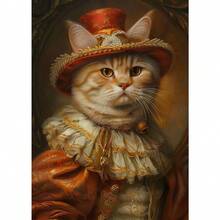 1PC Interesting Animal Victorian Animal Cat Portrait Art Abstract Poster Canvas Paintings Wall Art Pictures Home Decor Paintings In Living Rooms, Bedrooms, Dining Rooms Optional Frames Modern Posters, Wall Arts, Canvas Paintings - Multicolor - View 18
