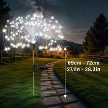 Luces solares tipo fuegos artificiales para jardín, luces decorativas solares IRILUCN para exteriores, 60 LED, IP65, ideales para caminos y decoración navideña del patio trasero, iluminación de caminos, luces solares tipo fuegos artificiales, luces solares, luces de jardín para exteriores - Blanco - Ver 3