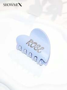 Neue farbenfrohe herzförmige Haarspange, hochwertige vielseitige Klemmspange, handgefertigt mit Diamanten besetzt, individuell bedruckbar mit Logo/Name, einfaches & niedliches Haaraccessoire für Frauen, geeignet als Geschenk für Mutter oder Freundin