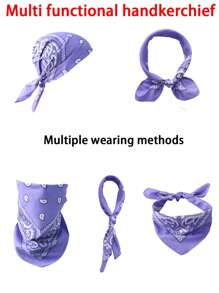 1pc Polyester Paisley Neckerchief, Versatile Bandana, Hip Hop Rock Outdoor Headwear, Mask Accessory, Scarf For Cycling Hiking Windproof Sun Protection, Unisex Lightweight Woven Headband, Machine Washable & Dry Clean, Cool Fashion Headwrap