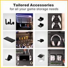 Combination Kit, Pegboards And Accessories Modular Hanging For Gaming Setup, Gaming Station Peg Board, Gaming Organizer, Wall Game Controller Holder, Headset Stand (Black, 33″*22″) - trắng - Xem 10