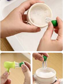 1 Stück kreative erbsenförmige flexible Strohhalmbürste/Edelstahl-Saugerbrüste/Mehrzweck-Becherverschluss-Rillen-Reinigungsbürste