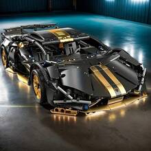 1259 件镀金公牛科技超级跑车积木模型，是万圣节/感恩节/圣诞节送给梦想拥有跑车的男人的完美节日礼物