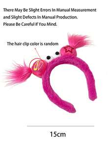 1 件可爱卡通丑娃娃头带，毛绒防滑发箍头饰，适合女孩头带发带 - 彩色 - 查看 10