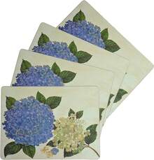 Cork Placemats Set Of 4, Thick Cork Place Mats Kitchen And Dining Tables, Easy Clean Table Mats (12 X 16 Rectangular) - Hydrangea Floral - View 3