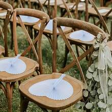 1/12/24pcs White Wedding Folding Fan, Heart Shaped Folding Fan Blank Fan With Durable Plastic Handle For Party Gifts, Wedding Decorations, Souvenir Bag Fillers, DIY Painting Birthday Party Decorations, Stage Shows, Decoration Fans - White - View 7