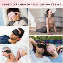 Sleep Mask 2 Packs, Soft Blackout Eye Mask For Women Men, Eye Sleep Shade Cover For Back And Side Sleeper, Sleeping Mask Night Blindfold For Night Sleep, Travel, Nap (Pink, Black)