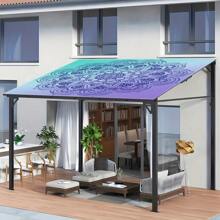 1 Pc Multi Color Dazzle Pattern Fresh, Light And Simple Style Outdoor Multi-Purpose Sunshade Polyester Screen Printing Camping, Picnic, Beach Use
