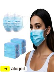 100 Disposable Masks, Made Of Three Layers Of Non-Woven Fabric, Dust-Proof Face Masks, Personal Protective Equipment, Breathable Masks, Suitable For Both Men And Women, Applicable For Home, School, Office And Outdoor Use, For Daily Use - Multicolor - View 13