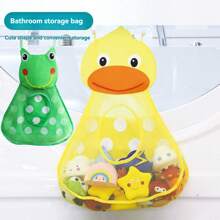1PC Bathroom Kids Bath Toy Storage Bag , Cute Cartoon Style Wall Mounted Toy Storage Mesh Pocket, Bathroom Toiletries Storage Mesh Bag Waterproof And Drainable With Suction Cups For Firm Attachment