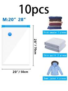 11 pièces Sacs de scellage sous vide pour voyages estivaux, sacs de rangement sous vide en plastique PVC transparent, sacs de rangement sous vide pour vêtements, essentiels de rangement gain de place, sacs de stockage sous vide grande capacité, sacs de rangement sous vide pour vêtements à la maison, sacs de stockage sous vide pour voyages, sacs de stockage sous vide anti-moisissure et anti-poussière, pour couettes, vêtements, chaussures, sous-vêtements
