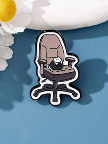 1 件创意卡通办公椅翻领别针，金属锌合金徽章胸针，衣服和包包装饰配件学校办公室配件衬衫夹克珠宝万圣节衣服别针有趣可爱教师礼物万圣节配饰教师节00 服装配饰包饰圣诞节 - 彩色 - 查看 8