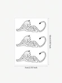 1pc Temporary Botanical Tattoo Sticker, Niche Black Leopard Spot Botanical Tattoo Lasts 7-15 Days, Waterproof, Sweat-Proof, Washable, Non-Reflective, Faux Authentic Tattoo Suitable For Fashion Enthusiasts - Black - View 2