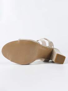 Women's Fashionable Versatile Open Heel Chunky Heel Sandals