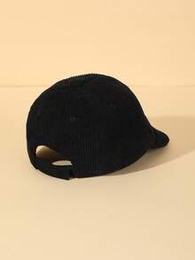 1pc Infant Bear Decor Fleece Sun Ion Hat, Baseball Cap For Boys And Girls Daily Use - Black - View 3