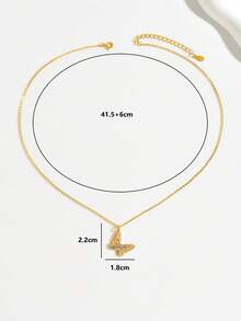 1pc Luxury & Elegant Colorful Butterfly S925 Silver Pendant Necklace, Sweet & Fresh Style For Women, Suitable For Daily Wear, Dates, Vacation, Summer, Versatile, Great Gift For Festivals - Butterfly - View 9