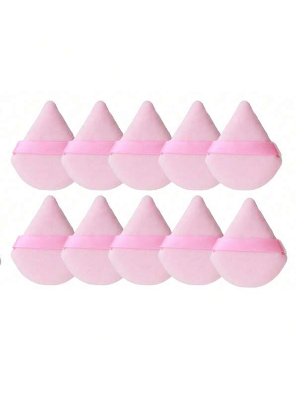 1pc/3pcs/5pcs/10pcs Black Triangle Shaped Powder Puff Set For Loose Powder, With Crystal Velvet Short Hair, Soft And Adhesive,Makeup,Cheap,Room Decor,Vanity,Travel,Bedroom,Makeup Accessories,Puff,Makeup Blender,Powder Puff,Makeup Sponge