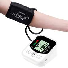 Portable Arm Blood Pressure Monitor Pressure Sensor Monitor BP Equipment Automatic Tonometer Digital Tensiometer Display Arm Cuff Upper Arm Blood Pressure Monitor, Electronic Blood Pressure Monitor, Sphygmomanometer, Tonometers - 白色 - 查看 2