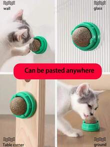 1 pieza Bola de catnip para gatos, juguete para gatos con adhesivo, juguete para masticar para mascotas, suministros para mascotas, juguete para gatos, juguete para masticar y aliviar el aburrimiento para mascotas, adecuado para mascotas, juguete interactivo para gatos