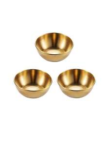 3/5/10酱料碟，优质不锈钢迷你独立调味碗，圆形调味碟，寿司蘸酱碗，开胃菜碟，学校用品 - 彩色 - 查看 15