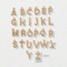 26pcs/Set A-Z Initial Rhinestone Charm Pendant, For Women DIY Earrings, Necklaces, Jewelry Making