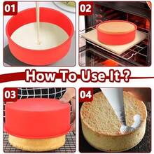 2pcs 20cm Round Silicone Cake Mold, Non-Stick Cake Pan, Easy Release Round Cake Baking Tray, Layered Silicone Cake Mold - Multicolor - View 7