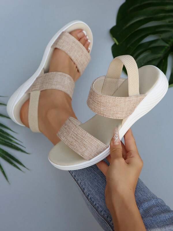 Women's Lightweight Athletic Sandals, Comfortable Flat Casual Outdoor Beach Shoes, Open Toe, Summer