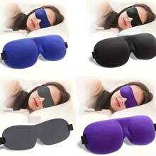 2pcs Packaged Assorted Color 100% Light Blocking 3D Eye Mask, Black Solid Design, Adjustable Strap, Comfortable For Back & Side Sleepers, Soft Sponge Material