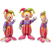 1 pieza Globos de cumpleaños, globos con tema de circo, payasos de pie grandes, planetas a rayas, globos de película de aluminio con animales, decoraciones de escena de cumpleaños, arreglos de escena de fiesta sorpresa, carnavales, productos de decoración navideña - Multicolor - Ver 6