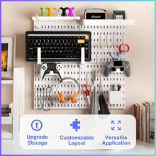 Combination Kit, Pegboards And Accessories Modular Hanging For Gaming Setup, Gaming Station Peg Board, Gaming Organizer, Wall Game Controller Holder, Headset Stand (Black, 33″*22″) - trắng - Xem 6