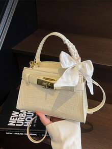 手提包包女士2025年夏季新款单肩斜挎包，小众通勤包。 - 米色 - 查看 1