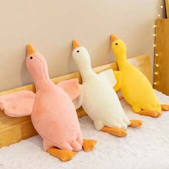 1pc Soft Plush Yellow/Pink Big Goose Pet Toy, Best Companion Toy For Dogs, Ideal For Releasing Energy And Stress Relief, Suitable For Small, Medium, And Large Dogs