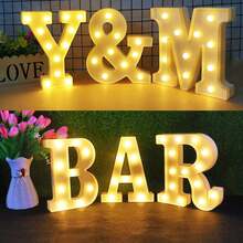 1pc 16cm Illuminated Letter Light, LED Alphabet Light, Glowing Letters, 26 Letters And 10 Numbers, Suitable For Various Occasions Like Parties, Proposals, Birthdays, Etc. - Warm white light - View 10