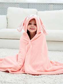 1 件儿童连帽浴巾、浴巾、儿童浴袍、可穿戴毛巾、珊瑚绒柔软吸水儿童防掉毛毛巾儿童连帽卡通长耳猴婴儿毛巾带帽 70 厘米 X 140 厘米斗篷、游泳毛巾、游泳浴巾浴室装饰、返校