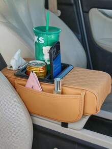 Caja de almacenamiento para automóvil, Extensión de apoyabrazos para automóvil, Caja de apoyabrazos central para automóvil, Caja de apoyabrazos de material de alta gama y diseño ergonómico, Mejora de la comodidad de conducción, Resistente al desgaste y a la suciedad, fácil de limpiar, compatible con varios vehículos, nueva caja de pañuelos con portavasos, almacenamiento en capas, móvil, organizador de almacenamiento para mujeres, regalo de artículos esenciales para viajes - Multicolor - Ver 8