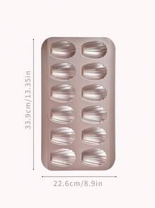 1pc, Madeleine Baking Pan, 33.9cm X 22.6cm, 12 Cavity Madeleine Mold Makes 12 Madeleine Cookies, Nonstick Tea Cake Pan For Madeleines, Cakelet Pan, Warp-Resistant Carbon Steel Madeline Pans