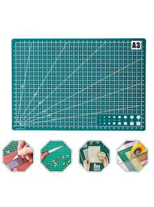 1 pezzo Tappetino da taglio multicolore, adatto per patchwork, carta, argilla e artigianato, taglia A3 in materiale PP - Forniture per ufficio e scuola, tappetino da taglio artigianale di precisione A3 rotante, materiale PP, adatto per cucito e progetti fai da te