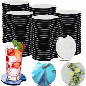 10/20 piezas Posavasos para coche en blanco para sublimación, posavasos redondos de 7cm en blanco para sublimación DIY, manualidades, bebidas, decoración del hogar, regalos, posavasos para coche
