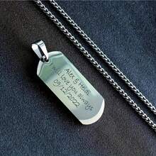 Collar de placa de identificación de acero inoxidable personalizado para hombres - Joyería personalizada con grabado único, regalo perfecto para el Día de San Valentín y el cumpleaños