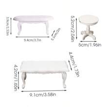 1pc 1:12 Dollhouse Miniature Furniture White Coffee Table, Square/Round Walnut Or Red, Micro Scene Decor, Cute Mini Coffee Table, Precise Side Table, Miniature Furniture Toy, Suitable For Party Gift