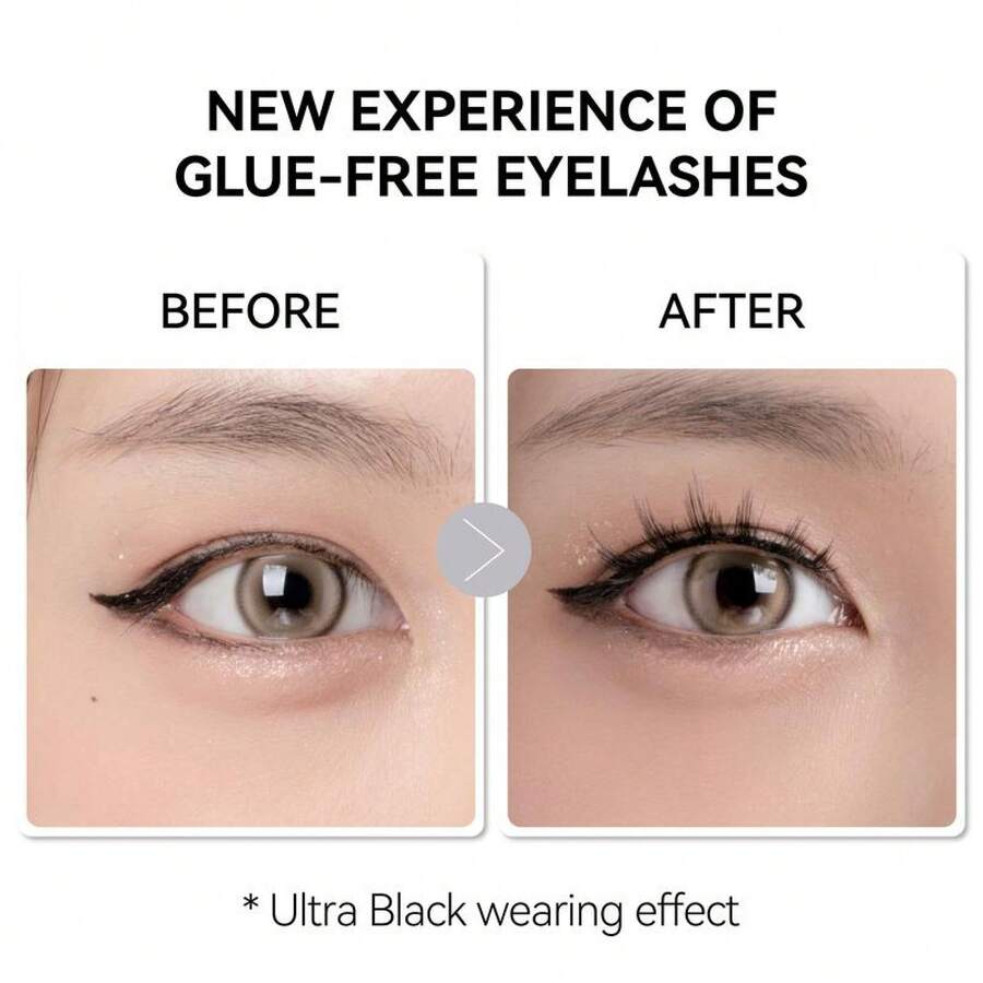 Wosado Soft Magnetic Eyelashes All-In-One Box, Reusable, Glue-, Waterproof, Lightweight, Natural Style Makeup Cosmetic - #10 超黑一體機 - 查看 1