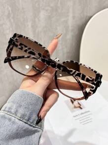 Gafas estilo retro con estampado de leopardo bohemio
