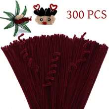 50/100/200/300 Uds. Limpiapipas rojos Ancora, tallos de chenilla rojos Ancora, limpiapipas rojos Ancora a granel para manualidades, suministros de manualidades con palitos peludos, limpiapipas de arte, limpiapipas de colores creativos para manualidades DIY y decoraciones de festivales