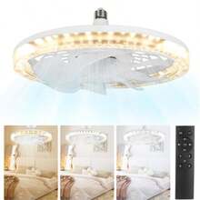 Ventilador de enchufe de luz con mando a distancia de 12 pulgadas, con rosca para espacios pequeños, sin ventilación, necesita ventilación y flujo de aire para secar, infinitamente ajustable(blanco) - Blanco - Ver 8