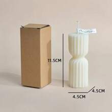 1pc Miniature Candles The Size Of A Palm Modern Ribbed Candle Set Large Soy Wax Scented Ribbed Pillar Candles Rotating Geometric Decorative Candles Suitable For Home Decor Swirl Art Candles Living Room Bathroom (White) Gifts Birthday Graduation