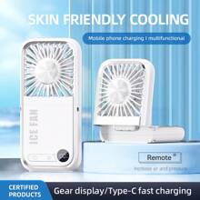 Ventilatore palmare portatile mini - Ventilatore personale con supporto per telefono, supporto ricarica telefono tramite Type-C, ventilatore multifunzione con controllo della velocità infinita, raffreddamento a semiconduttore, raffreddamento rapido, ventilatore compatto tascabile, regalo essenziale per viaggi estivi, all'aperto, spiaggia, università, festival musicali