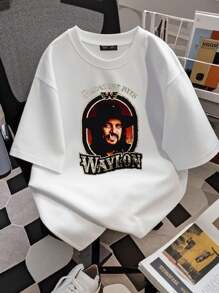 180g Pure Cotton Cute, Waylon Jennings T-Shirt. . Gift, Shirt All Sizes Shirt, Gift Shirt New-Best Designer Clothes Slightly Streetwear Breathable For Women Stretched Print Round Neck Short Sleeve Graphic Casual Men Comfortable Fashion Unisex Versatile Soft Stylish Top For Everyday Wear Summer - White - View 3